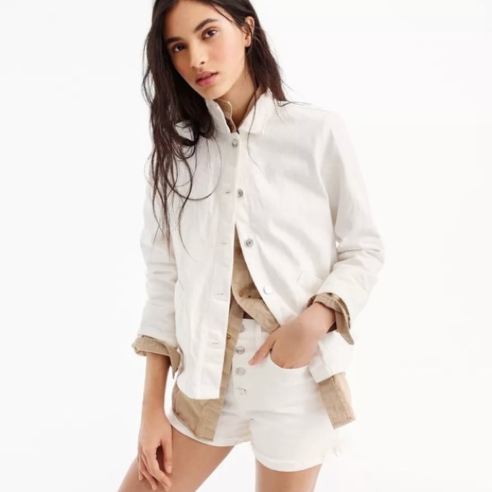 J.Crew White Denim Chore Jacket